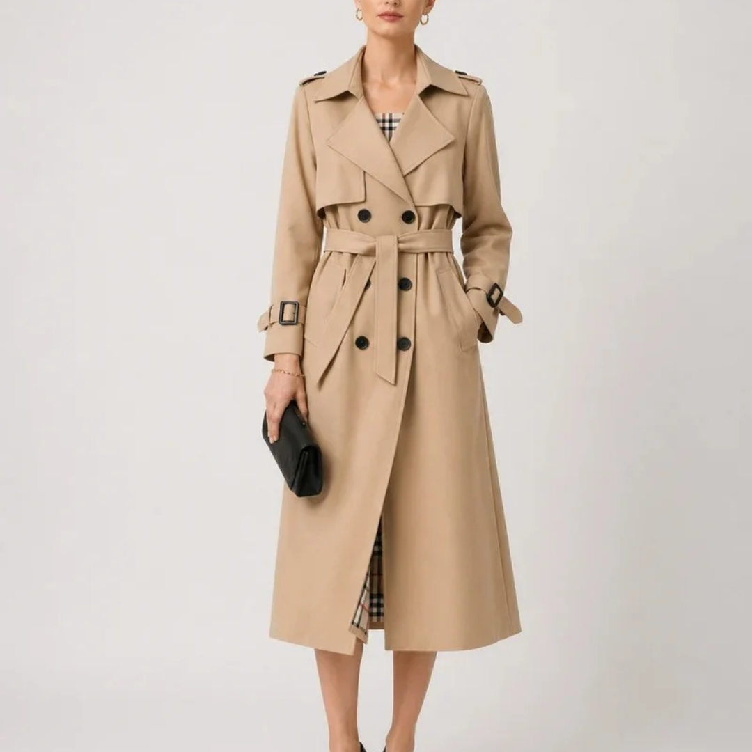 Women's Belted Trench Coat with Tailored Long Fit – Limo Atelier