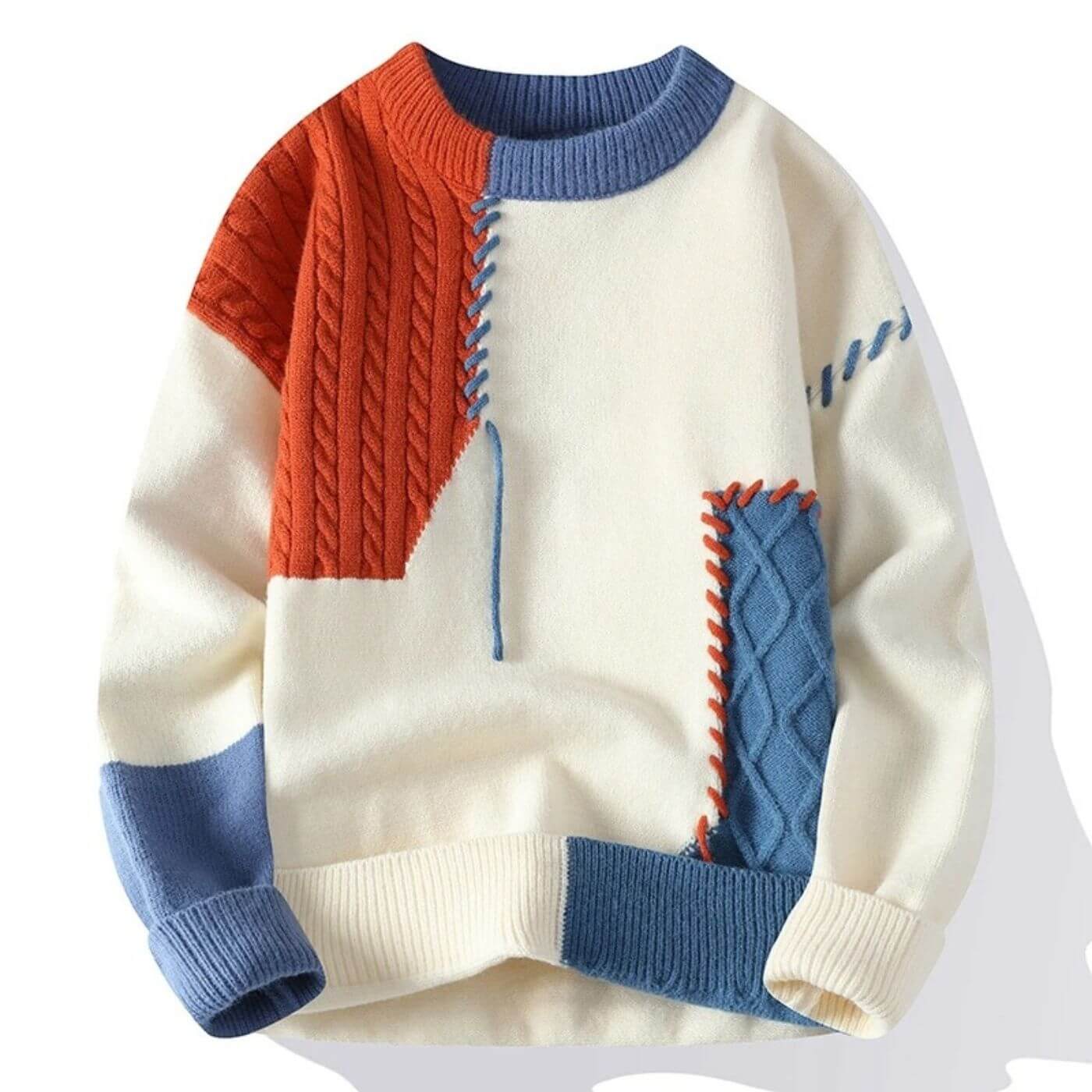 Enzo – Snygg Premium Tröja med Patchwork