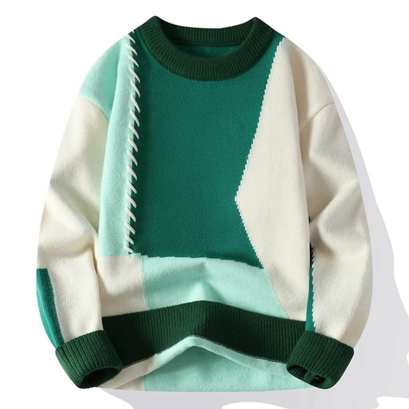 Enzo – Snygg Premium Tröja med Patchwork