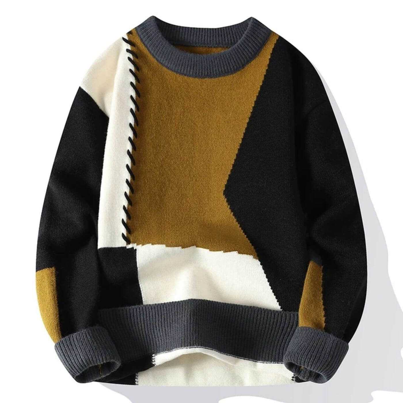 Enzo – Snygg Premium Tröja med Patchwork