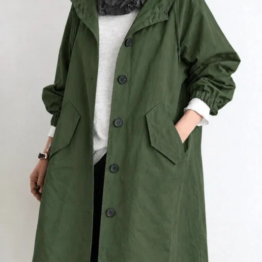 Women's Water-Repellent Hooded Trench Coat – Limo Atelier