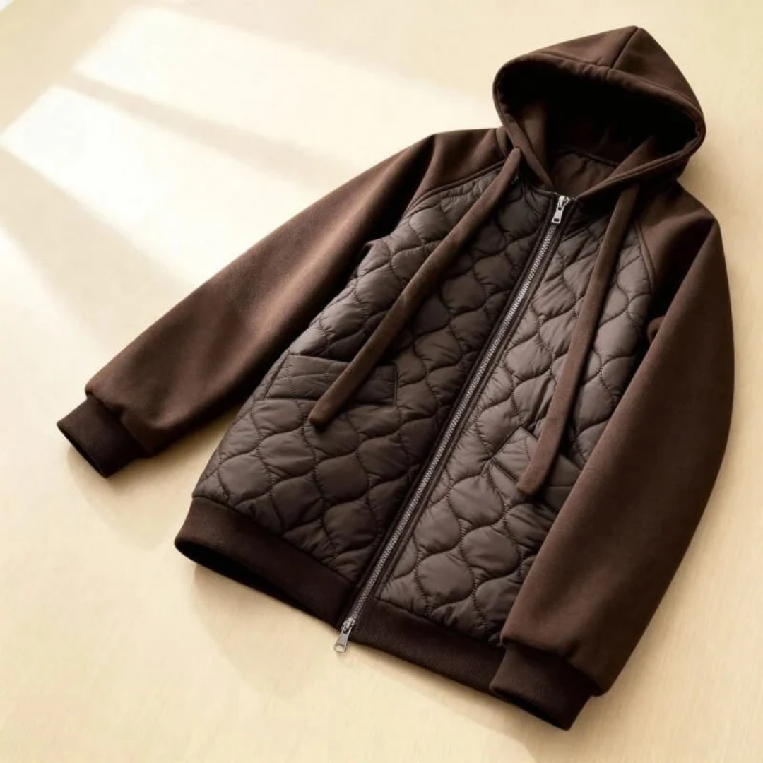Women's Quilted Hooded Jacket with Fleece Lining – Limo Atelier