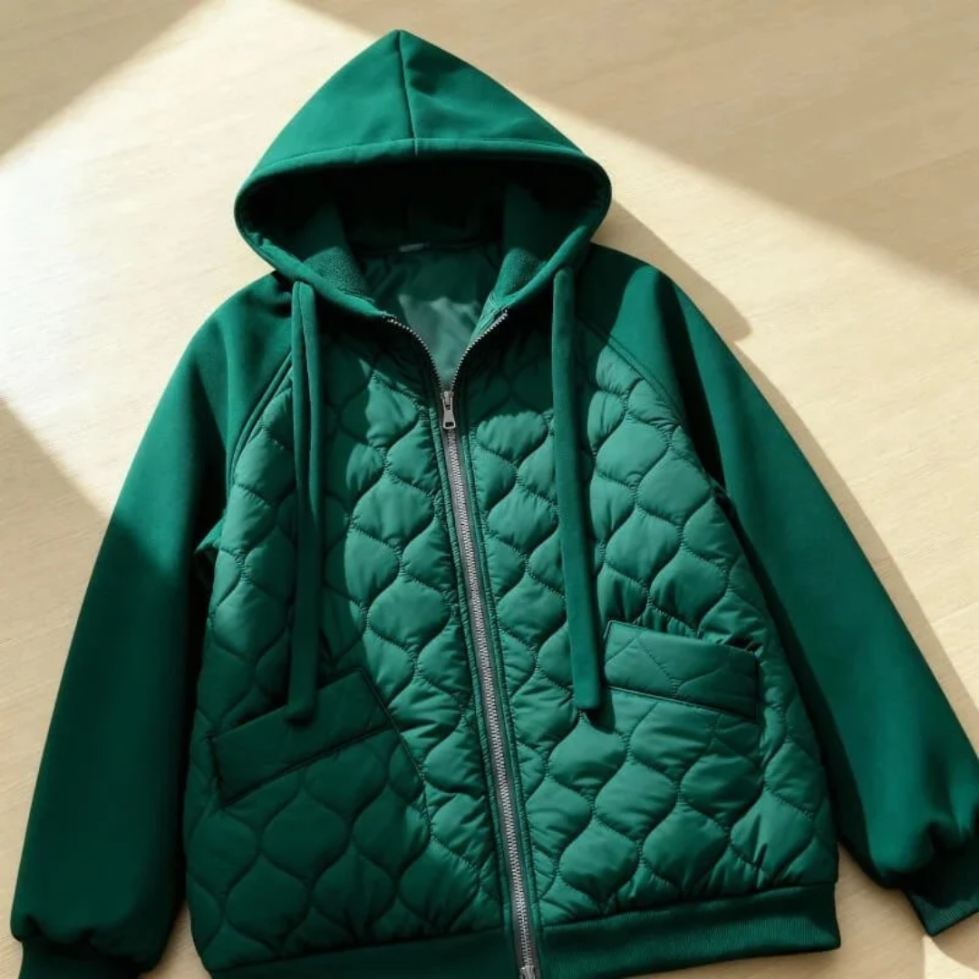 Women's Quilted Hooded Jacket with Fleece Lining – Limo Atelier