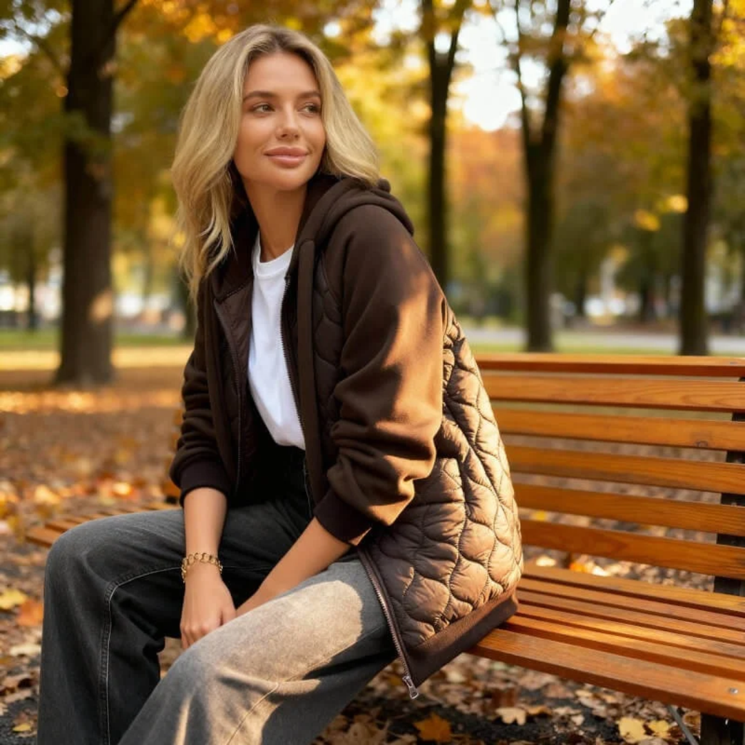 Women's Quilted Hooded Jacket with Fleece Lining – Limo Atelier
