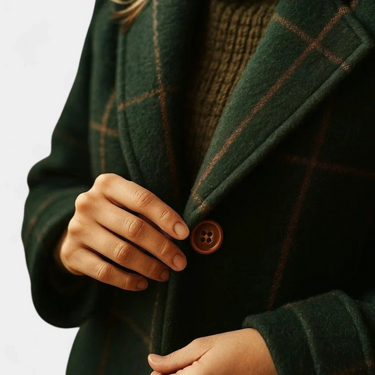 Women's Plaid Trench Coat with Structured Lapel – Limo Atelier