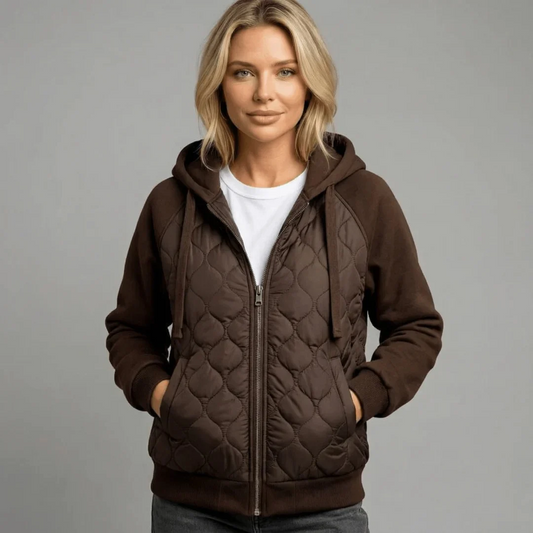 Women's Quilted Hooded Jacket with Fleece Lining – Limo Atelier